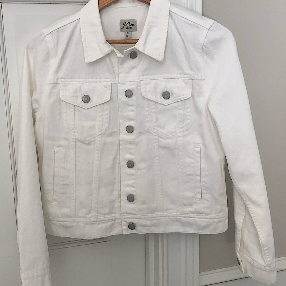 J Crew White Jean jacket. New With tags. Size S